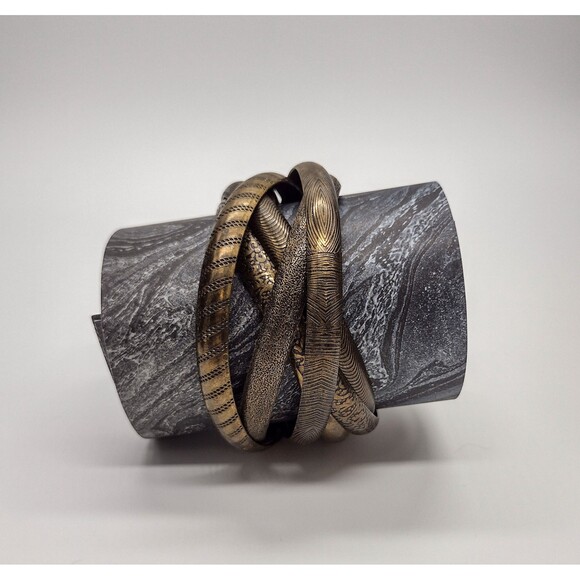 Vintage Indian Brass Interlocking Bangles Bracelet - Picture 1 of 5
